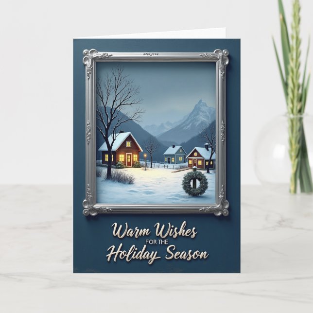 Tarjeta de Navidad de Cabaña Nevada (Anverso)