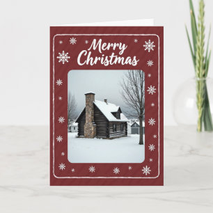 Tarjeta de Navidad de Cabaña Rústica
