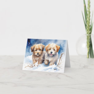Tarjeta de navidad de cachorro