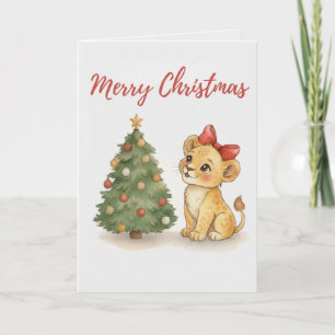 Tarjeta de Navidad de Cachorro de León 