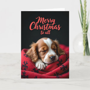 Tarjeta de Navidad de Cachorro Durmiendo
