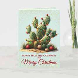 Tarjeta de Navidad de Cactus Postre Dulce del Suro