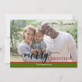 Tarjeta de Navidad de Caligrafía con una Foto Mode