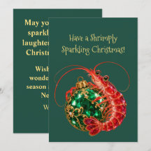 Tarjeta de Navidad de Camarones Brillantes