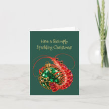 Tarjeta de Navidad de Camarones Brillantes