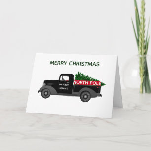 Tarjeta de Navidad de Camión Antiguo de Entrega de