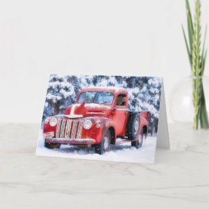 Tarjeta de Navidad de Camión Clásico Antiguo en Ni