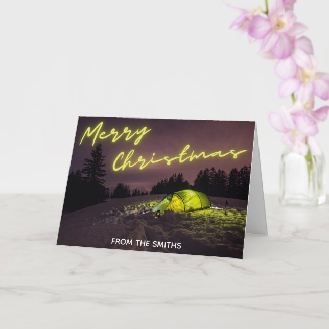 Tarjeta de Navidad de Camping (Orquídea)