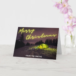 Tarjeta de Navidad de Camping