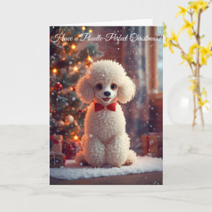 Tarjeta de Navidad de Caniche