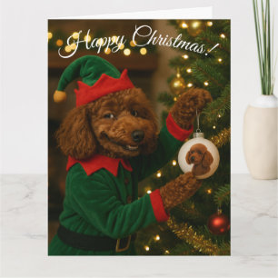 Tarjeta de Navidad de Caniche