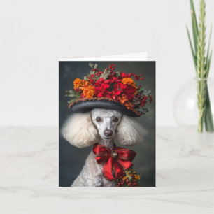 Tarjeta de Navidad de Caniche Elegante Perro Victo