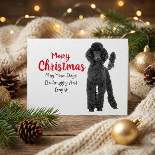 Tarjeta de Navidad de Caniche Estándar