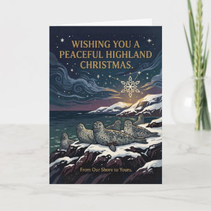 Tarjeta de Navidad de Cardo Celta Colorido