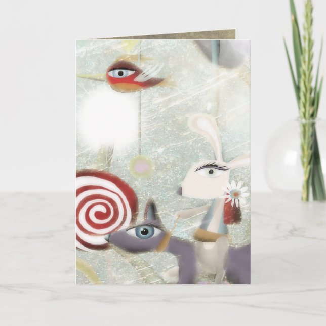 Tarjeta de Navidad de Carrousel Snow (Anverso)