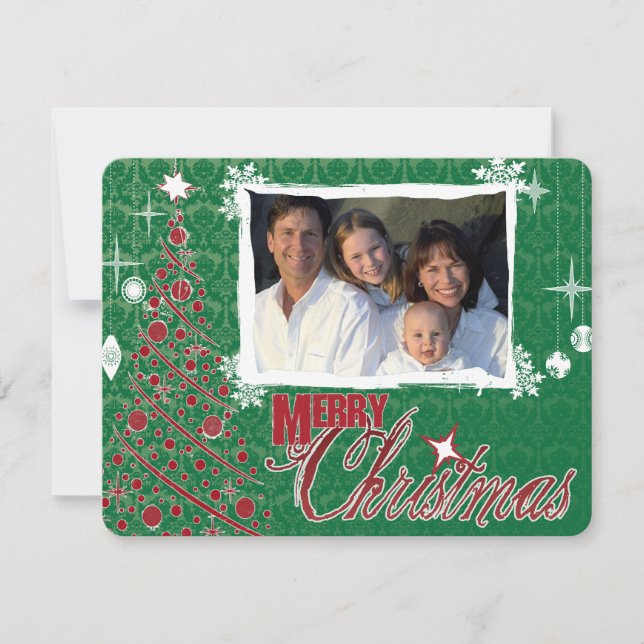 Tarjeta de Navidad de carta navideña de fotografía (Anverso)