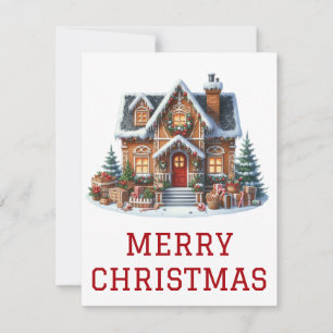 Tarjeta de Navidad de Casa de Pan de Jengibre