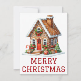 Tarjeta de Navidad de Casa de Pan de Jengibre