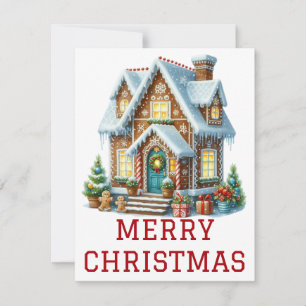 Tarjeta de Navidad de Casa de Pan de Jengibre