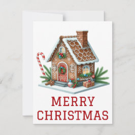 Tarjeta de Navidad de Casa de Pan de Jengibre