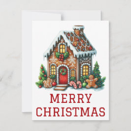Tarjeta de Navidad de Casa de Pan de Jengibre