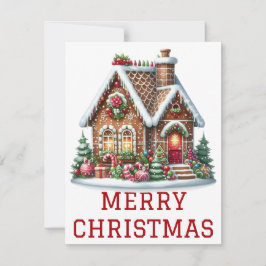 Tarjeta de Navidad de Casa de Pan de Jengibre