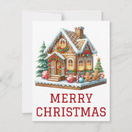 Tarjeta de Navidad de Casa de Pan de Jengibre