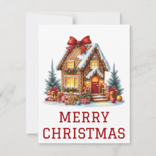 Tarjeta de Navidad de Casa de Pan de Jengibre