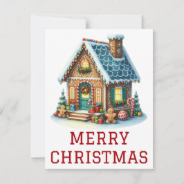 Tarjeta de Navidad de Casa de Pan de Jengibre