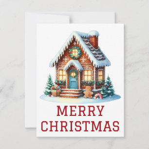 Tarjeta de Navidad de Casa de Pan de Jengibre