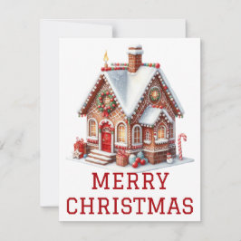Tarjeta de Navidad de Casa de Pan de Jengibre