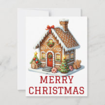 Tarjeta de Navidad de Casa de Pan de Jengibre
