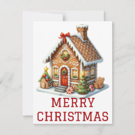 Tarjeta de Navidad de Casa de Pan de Jengibre