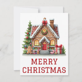 Tarjeta de Navidad de Casa de Pan de Jengibre