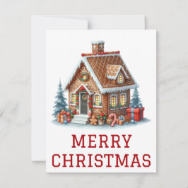 Tarjeta de Navidad de Casa de Pan de Jengibre