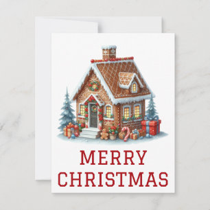Tarjeta de Navidad de Casa de Pan de Jengibre