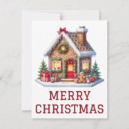 Tarjeta de Navidad de Casa de Pan de Jengibre
