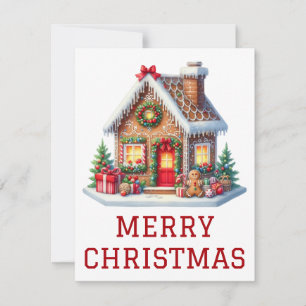 Tarjeta de Navidad de Casa de Pan de Jengibre