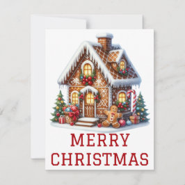 Tarjeta de Navidad de Casa de Pan de Jengibre