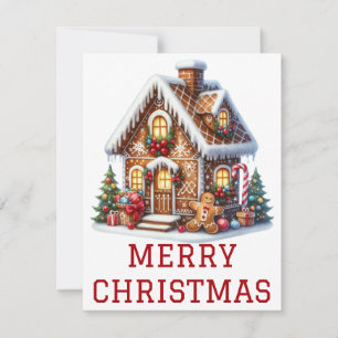Tarjeta de Navidad de Casa de Pan de Jengibre