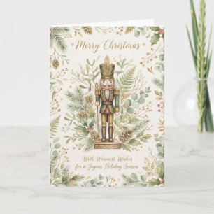 Tarjeta de Navidad de Cascanueces Botánico Verde
