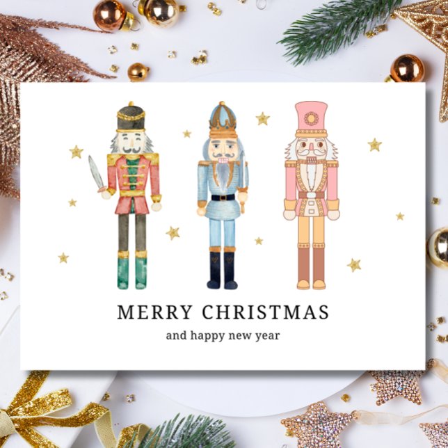 Tarjeta de Navidad de Cascanueces, Navidad Minimal (#christmas #christmascard #holidays  #merrychristmas #nutcracker #minimalist #happynewyear  )