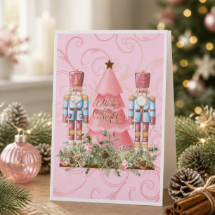Tarjeta de Navidad de Cascanueces y árbol de Navid