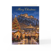 Tarjeta de Navidad de Castillo de Edimburgo