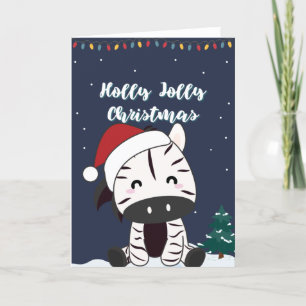 Tarjeta de Navidad de cebra Cebras Animales de inv