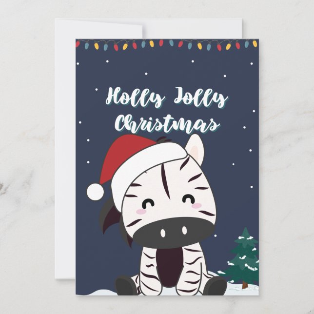 Tarjeta de Navidad de cebra Cebras de invierno Ani (Anverso)