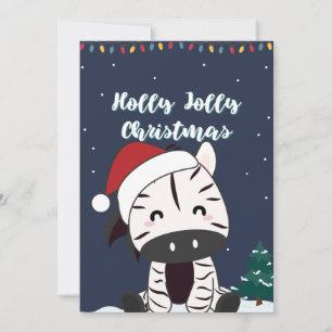 Tarjeta de Navidad de cebra Cebras de invierno Ani