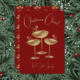 Tarjeta de Navidad de champán