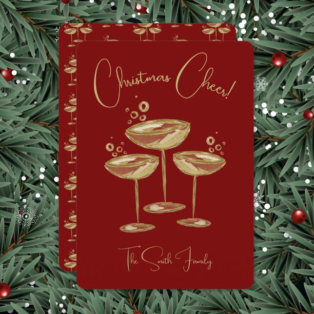 Tarjeta de Navidad de champán (Subido por el creador)