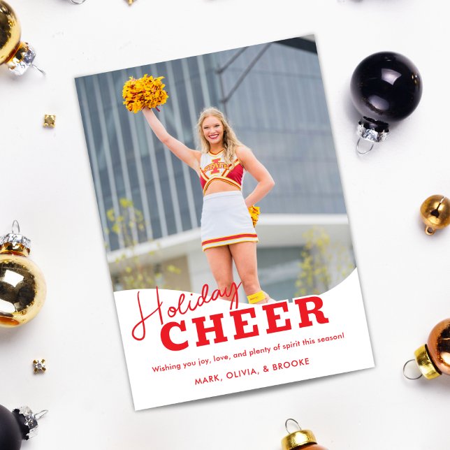 Tarjeta de Navidad de Cheerleading Alegría Navideñ (Subido por el creador)